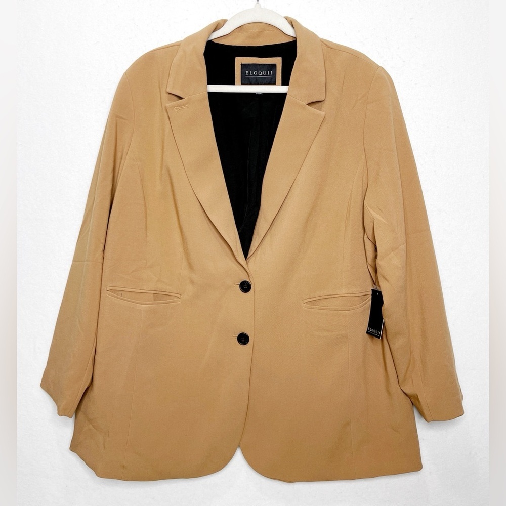 Eloquii Tan Camel Lined Blazer Size 20